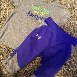 Under Armour Kids' Purple and Gray Leggings